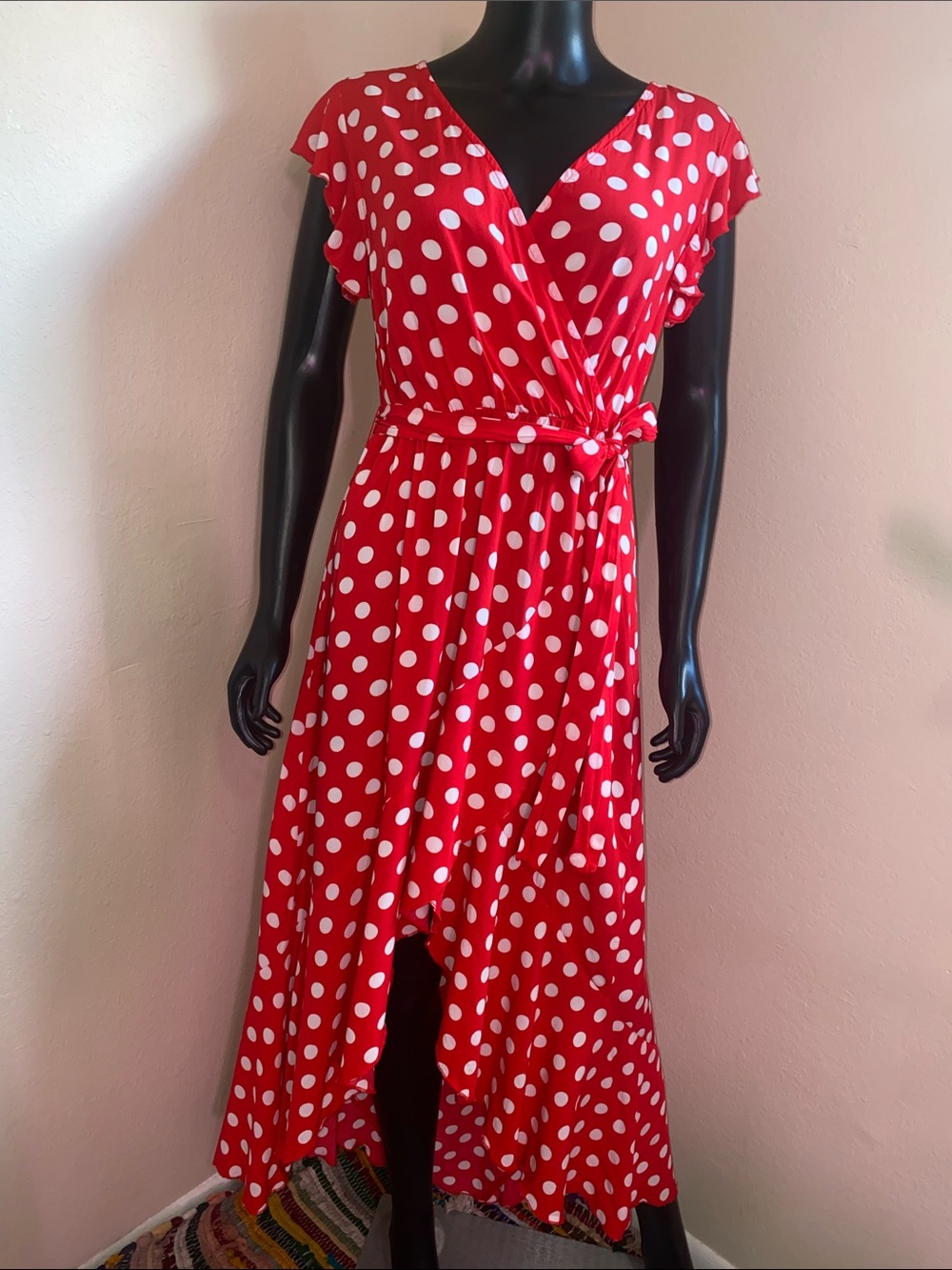 Grecerelle Red Polka Dot Maxi Dress